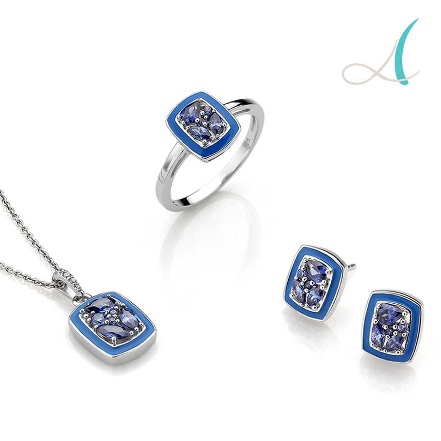 shades of- blue enamel jewelry manufacturers