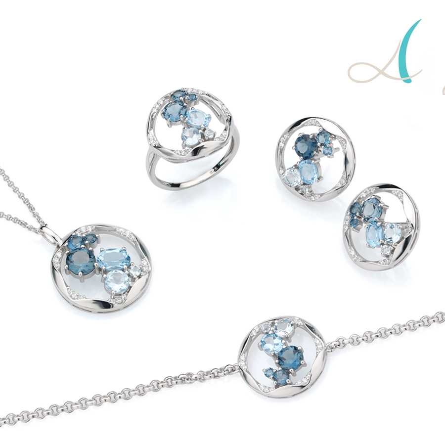 blue topaz cluster jewelry manufacturers
