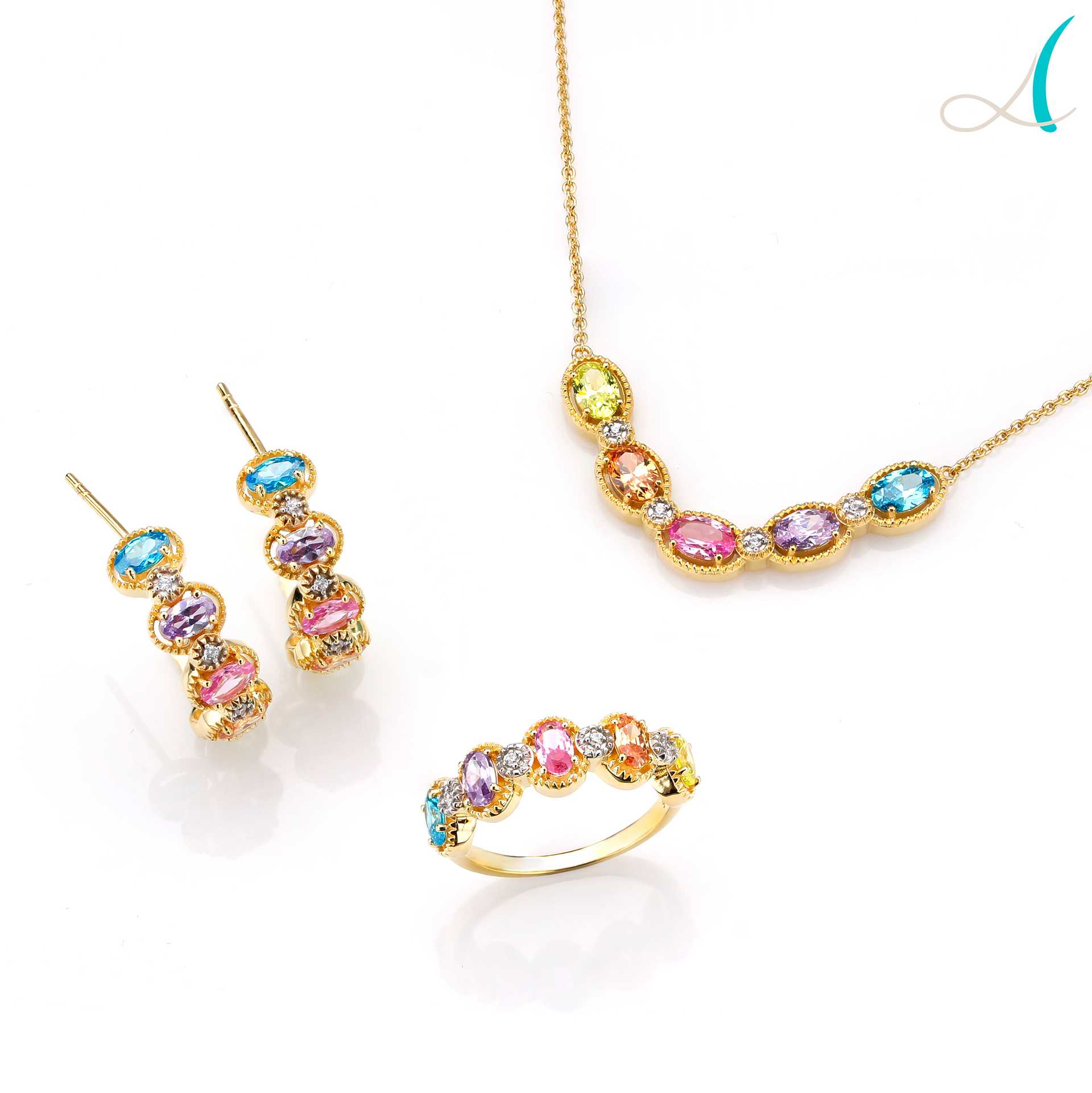 Rainbow CZ Sliding Bracelet